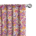 thumbnail image 1 of Ambesonne Bird Window Curtains, Pop Colorful Peacocks, Each 28" W x 95" L, Hot Pink Dark Magenta, 1 of 3