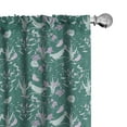 thumbnail image 1 of Ambesonne Bird 4-Panel Curtains, Valentines Birds Floral Art, 56"x63", Hunter Green Mint Green, 1 of 4
