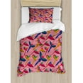 thumbnail image 1 of Ambesonne Bird Duvet Cover Sets, Tropical Parrots Long Tails, 2-Twin, Pastel Pink Multicolor, 1 of 3