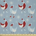 thumbnail image 1 of Ambesonne Bird Fabric by the Yard Microfiber, Animals with Santa Hats Art, 3 Yards, Pale Blue Grey Raspberry, 1 of 2