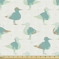 thumbnail image 1 of Ambesonne Bird Fabric by the Yard Upholstery, Abstract Silhouette Woodcock, 5 Yards, Almond Pale Green, 1 of 5
