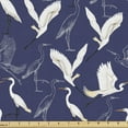 thumbnail image 1 of Ambesonne Bird Fabric by the Yard Upholstery, Cartoon Aquatic White Herons, 1 Yard, Dark Lavender Dust White, 1 of 4