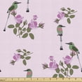 thumbnail image 1 of Ambesonne Bird Fabric by the Yard Upholstery, Exotic Flying Animal Flowers, 5 Yards, Pale Mauve Multicolor, 1 of 5