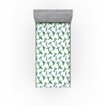thumbnail image 1 of Ambesonne Bird Fitted Sheet, Hummingbird Jungle Exotic Art, Twin Size, Lime Green Persian Blue, 1 of 5