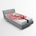 thumbnail image 1 of Ambesonne Bird Fitted Sheet, Nature Flirting Birds, Twin XL Size, Red White Black, 1 of 2