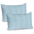 thumbnail image 1 of Ambesonne Bird Pillow Sham 2 Pack, Hummingbirds Classy Drawing, 26"x20", Pale Blue and Grey Yellow, 1 of 3