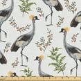 thumbnail image 1 of Ambesonne Bird Print Fabric by the Yard Upholstery, Vintage Wild Forest Art, 2 Yards, Off White and Pale Blue Grey, 1 of 5