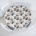 Ambesonne Bird Print Fitted Round Tablecloth, Dancing Cranes Fly Wings