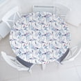 thumbnail image 1 of Ambesonne Bird Print Fitted Round Tablecloth, Exotic Wild Flamingo Art, 36"- 40" Diameter, Pale Blue and Dark Pink, 1 of 5