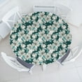thumbnail image 1 of Ambesonne Bird Print Fitted Round Tablecloth, Goldfinch Floral Spring, 36"- 40" Diameter, Hunter Green and Pale Grey, 1 of 5