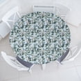thumbnail image 1 of Ambesonne Bird Print Fitted Round Tablecloth, Vintage Storks Peony Art, 56"- 60" Diameter, Pale Purpleblue Soft Blue, 1 of 5
