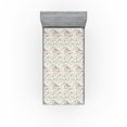 thumbnail image 1 of Ambesonne Bird Print Fitted Sheet, Flying Animal on Branch, Twin Size, Off White Taupe Seafoam, 1 of 5