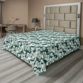 thumbnail image 1 of Ambesonne Bird Print Flat Bedding Sheet Soft Top Sheet, Goldfinch Floral Spring, King, Hunter Green and Pale Grey, 1 of 1