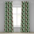 thumbnail image 1 of Ambesonne Bird Print Grommet Curtain, Exotic Parrots Jungle, 50"x72", Fern Green and Dark Pink, 1 of 5