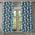 thumbnail image 1 of Ambesonne Bird Print Grommet Curtain, Retro Exotic Crane Asian, 50"x63", Dark Cadet Blue and White, 1 of 5