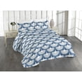thumbnail image 1 of Ambesonne Bird Print Quilted Bedspread Set 3 Pcs, Simple Traditional Motif, Twin, Slate Blue and White, 1 of 4