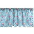 thumbnail image 1 of Ambesonne Bird Print Valance Pack of 2, Flamingos with Long Legs, 42"X18", Sky Blue Pink, 1 of 3