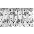 thumbnail image 1 of Ambesonne Bird Print Valance Pack of 2, Hummingbirds and Orchids, 54"X12", Black and White, 1 of 4