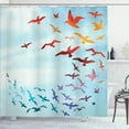 thumbnail image 1 of Ambesonne Bird Shower Curtain, Flying Freedom Sky Art, 69"Wx84"L, Red Blue, 1 of 5