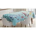 thumbnail image 1 of Ambesonne Bird Tablecloth Rectangular Table Cover, Flying Freedom Sky Art, 60"x84", Red Blue, 1 of 4