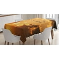 thumbnail image 1 of Ambesonne Bird Tablecloth Rectangular Table Cover, Flyingt Sunset Freedom, 52"x70", Brown Yellow, 1 of 4