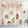 thumbnail image 1 of Ambesonne Birdhouse Shower Curtain, Pastel Floral Snow Nest, 69"Wx70"L, Multicolor, 1 of 5