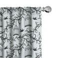 thumbnail image 1 of Ambesonne Birds Window Curtains, Branch of Floral Tree, Each 28" W x 84" L, Blue Black, 1 of 5