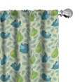 thumbnail image 1 of Ambesonne Birds Window Curtains, Pears with Small Sparrows, Each 28" W x 84" L, Green Pale Blue, 1 of 4