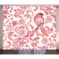 thumbnail image 1 of Ambesonne Birds Curtains 2 Panel Set, Salmon Colored Pattern, 108" x 63", Coral Salmon and Peach, 1 of 3