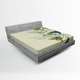 thumbnail image 1 of Ambesonne Birds Fitted Sheet, Flock of Flying Pigeons, Queen Size, Green Teal Cream, 1 of 2