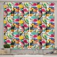 thumbnail image 1 of Ambesonne Birds Kitchen Curtains, Toucan and Flamingos, 55"x39", Multicolor, 1 of 2