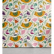 Ambesonne Birds Peel & Stick Wallpaper for Home, Oriental Wingy Animal Dream, 13"x100", Earth Yellow Lilac Pearl