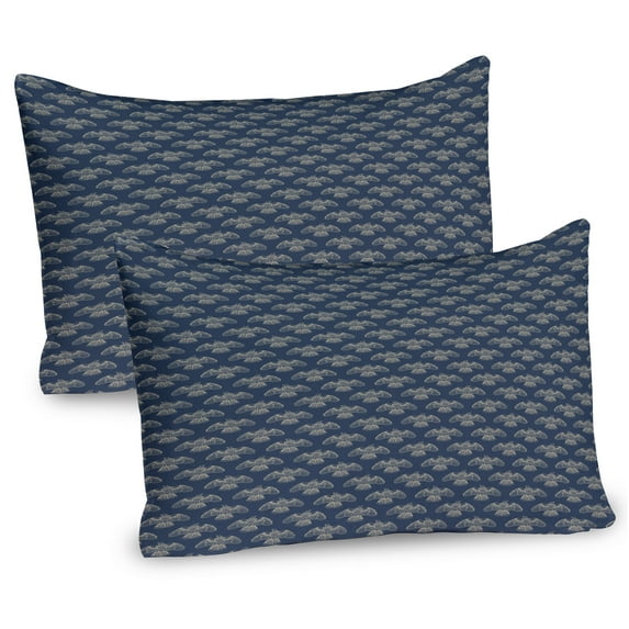 Ambesonne Birds Pillow Sham 2 Pack, Soaring Bird of Prey, 26"x20", Slate Blue Mustard