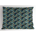 thumbnail image 1 of Ambesonne Birds Pillow Sham, Keel-Billed Toucan Bird, 26" X 20", Earth Yellow Turquoise, 1 of 2