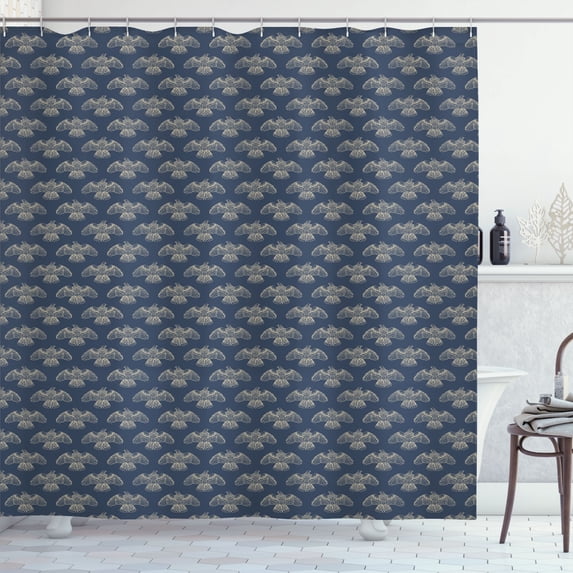 Ambesonne Birds Shower Curtain, Soaring Bird of Prey, 69"Wx70"L, Slate Blue Mustard