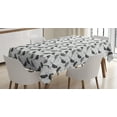 thumbnail image 1 of Ambesonne Birds Tablecloth Rectangular Table Cover, Greyscale Animal Silhouettes, 52"x70", Black Grey White, 1 of 4