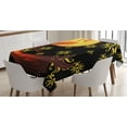 thumbnail image 1 of Ambesonne Birds Tablecloth Rectangular Table Cover, Phoenix and Foolmoon, 52"x70", Vermilion Yellow, 1 of 4