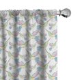 thumbnail image 1 of Ambesonne Birds Theme Curtains, Colorful Colibris Art, Pair of 28"x63", Pale Green Yellow White, 1 of 4