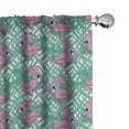 thumbnail image 1 of Ambesonne Birds Theme Curtains, Flamingos Leaves Exotic, Pair of 28"x63", Pale Pink and Sea Green, 1 of 4