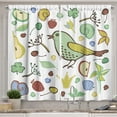 thumbnail image 1 of Ambesonne Birds Theme Kitchen Curtains, Cartoon Fruits Nature, 55"x39", Pale Green and Ceil Blue, 1 of 3