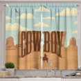 thumbnail image 1 of Ambesonne Birds Theme Kitchen Curtains, Rider Cowboy Desert, 55"x30", Brown and Pale Seafoam, 1 of 3