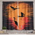 thumbnail image 1 of Ambesonne Birds Theme Kitchen Curtains, Storks Silhouettes Art, 55"x39", Marigold Burnt Orange, 1 of 3