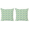 thumbnail image 1 of Ambesonne Birds Throw Pillow Cover 2 Pack, Watercolored Sparrow, 16", Pale Green Green, 1 of 2