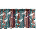 thumbnail image 1 of Ambesonne Birds Window Valance, Colorful Branches Stripes, 42" x 18", Plum Turquoise and Salmon, 1 of 3