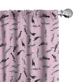 thumbnail image 1 of Ambesonne Birds and Nature Window Curtains, Exotic Vibe Print, Each 28" W x 63" L, Soft Pink Charcoal Grey, 1 of 4