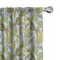 thumbnail image 1 of Ambesonne Birds and Nature Curtains, Parrots Branches, Pair of 28"x84", Avocado Green Dark Tan, 1 of 4