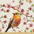 thumbnail image 1 of Ambesonne Birds and Nature Fabric by the Yard Upholstery, Japanese Sparrow, 3 Yards, Vermilion Pale Pink Cream, 1 of 5