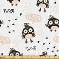 thumbnail image 1 of Ambesonne Birds and Nature Fabric by the Yard Upholstery, Cartoon Owl Print, 1 Yard, Charcoal Grey Blush, 1 of 5