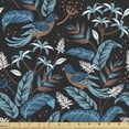 thumbnail image 1 of Ambesonne Birds and Nature Fabric by the Yard Upholstery, Exotic Leaves Boho, 1 Yard, Petrol Blue Umber Teal, 1 of 5