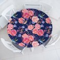thumbnail image 1 of Ambesonne Birds and Nature Fitted Round Tablecloth, Boho Animal Floral, 36"- 40" Diameter, Dark Lavender Pastel Pink, 1 of 5